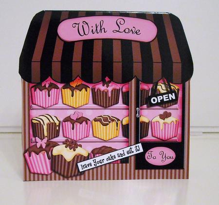 The Little Fondant Fancies Shop Shaped Card N Decoupage by Pam Stubley