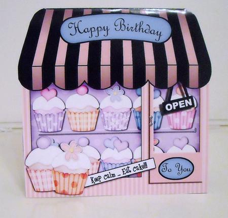 The Little Cupcake Shop Shaped Card N Decoupage by Pam Stubley