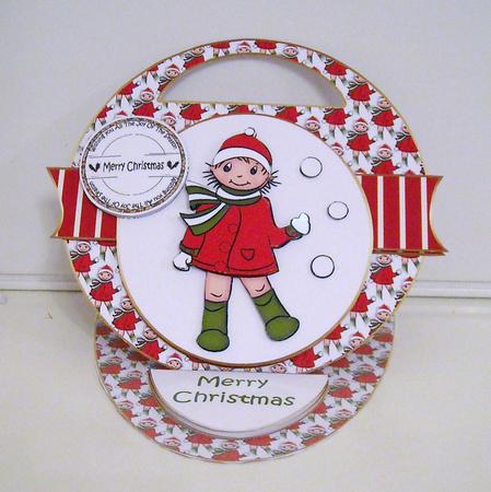 Katie Snow Oval Cut Out Easel by Pam Stubley