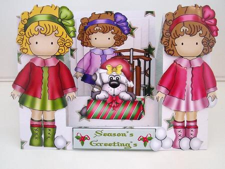 We Love Christmas Decoupage Stepper Card Kit by Pam Stubley