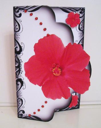 Hibiscus Side Stacker Card by Pam Stubley