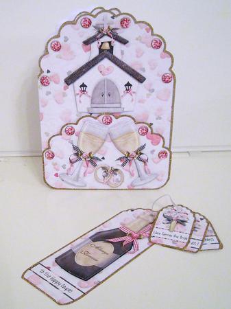 Wedding Pocket Card with Bookmark, Decoupage and Tags by Pam Stubley