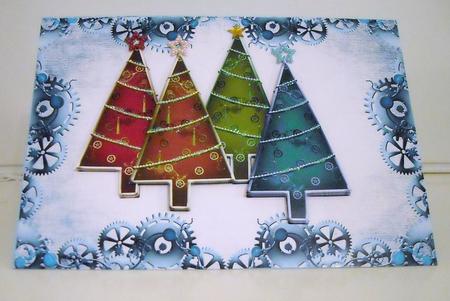 Steampunk Christmas Trees & Cogs by Pam Stubley