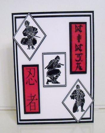 Ninja Quick Card with Decoupage by Pam Stubley