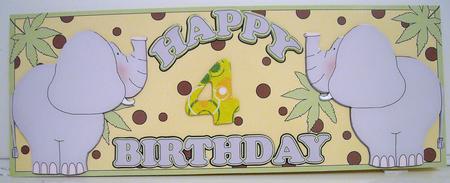 1st Birthday Card Safari Elephants by Pam Stubley