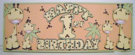 Jungle Safari Giraffe Birthday Card 1+ by Pam Stubley