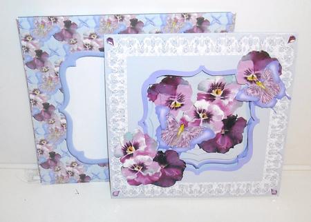 Aperture Lace Card - Vintage Pansies by Pam Stubley