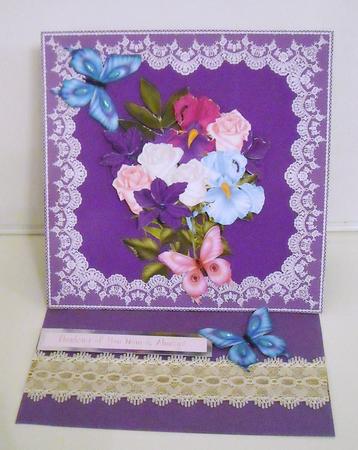 Mixed Bouquet on Lace by Pam Stubley