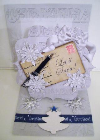 Silver Snowflake Let It Snow! Easel Card and Envelope Kit by Pam Stubley