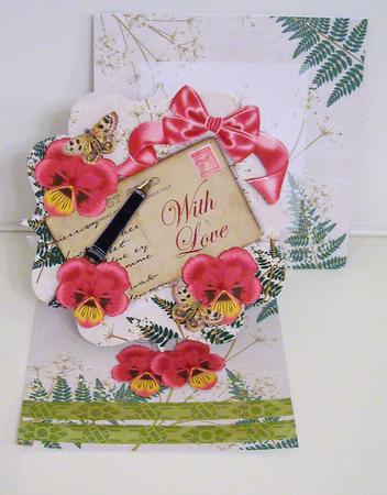 Red Pansy with Love Easel Card and Envelope Kit by Pam Stubley