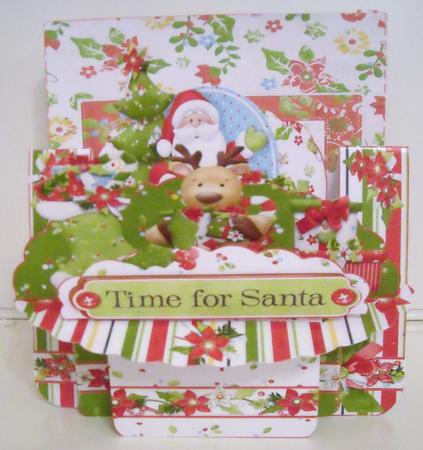 Santa and Rudolf Shelf Card and Envelope by Pam Stubley