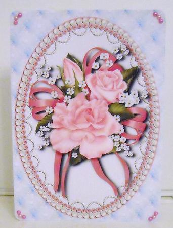 Pearl & Lace Rose Bouquet Topper by Pam Stubley
