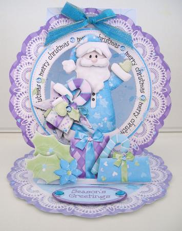 Cut-out Easel Tableau - Santa Doily by Pam Stubley
