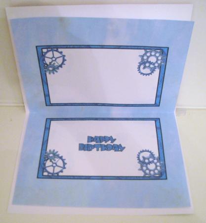 Happy Birthday Steam Punk Blue Insert by Pam Stubley