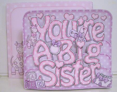 3D You're a Big Sister Pop Out Word Card Kit by Pam Stubley