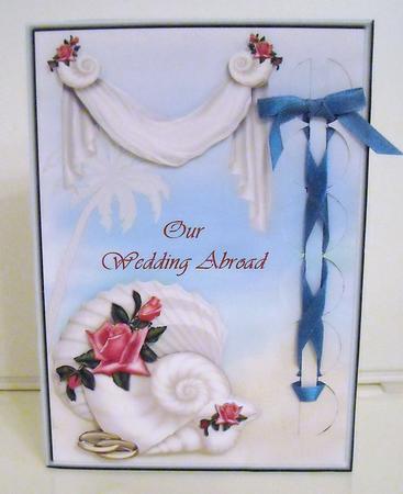 Woven Ribbon Card - Our Wedding Abroad Invitation by Pam Stubley