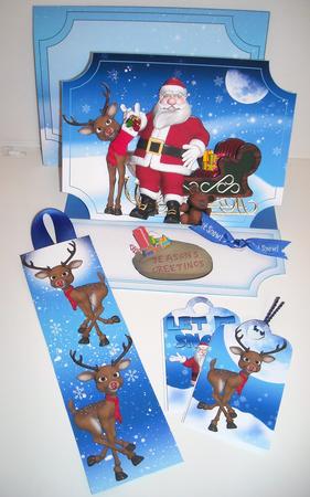 Santa's in Town Christmas Easel Card Kit by Pam Stubley