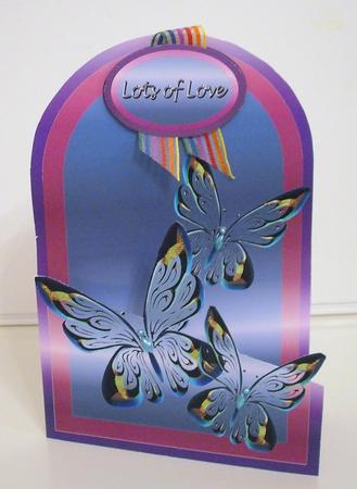 Cutaway Card - Metallic Butterflies by Pam Stubley