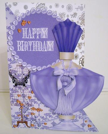 Vintage Birthday Lavender Card Topper by Pam Stubley
