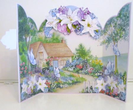 Country Cottage Gatefold Kit with Flowers and Butterflies by Pam Stubley