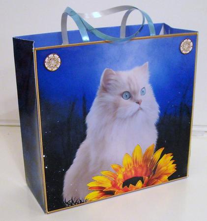 Moonlit Cat and Daisy Gift Tote by Pam Stubley
