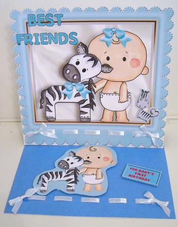 Little Baby Best of Friends with Cute Zebra by Pam Stubley