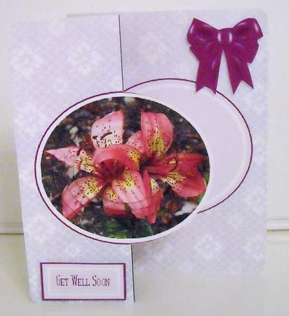 Pink Tiger Lillies Fold Back Card by Pam Stubley