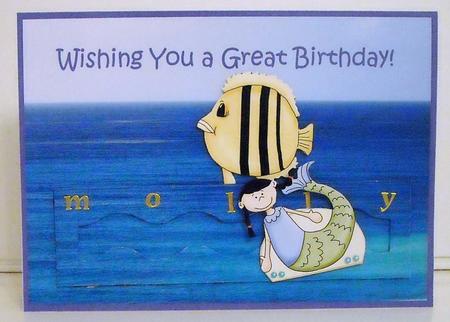 Mermaid at Sea- Wavy Penny Slider by Pam Stubley