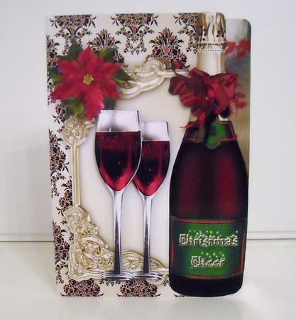 Christmas Cheer Over the Edge Card - Cream by Pam Stubley