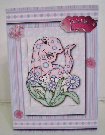 Cute Pink Dinosaur Pyramid Topper by Pam Stubley