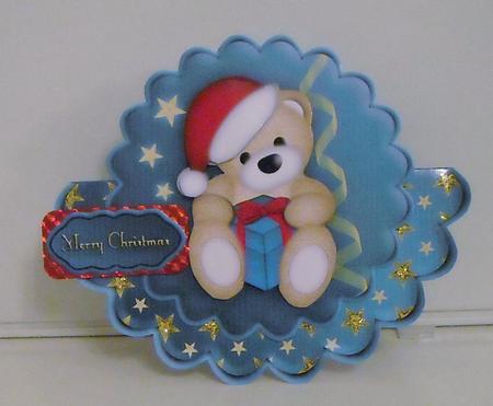 Christmas Wobbles - Santa Teddy by Pam Stubley