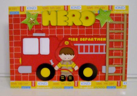Big Red Fire Engine & Fireman by Pam Stubley