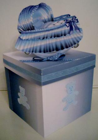 Baby Boy Blue Rocking Crib with Box by Pam Stubley