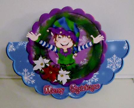 Christmas Elf 2 Over the Edge Card by Pam Stubley