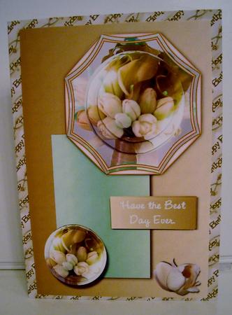 Greetings Tulips Beige by Pam Stubley