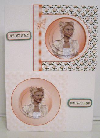 Lovely Lady in Peach 4x4 Aperture Card by Pam Stubley