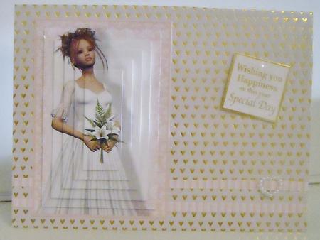 Wedding Day Bride with Pink Lace by Pam Stubley