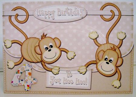A5 Chunky Monkey Envelope Edge Oval Pyramage Topper by Pam Stubley