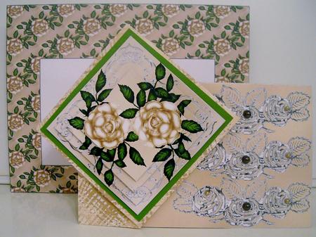 Large Twist Turn Card - Cream Camellia by Pam Stubley