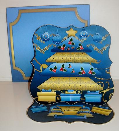 Blue and Gold Effect Holiday Tree Easel Kit by Pam Stubley