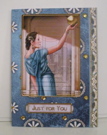 Art Deco Lady Pandore Aqua Pyramid by Pam Stubley