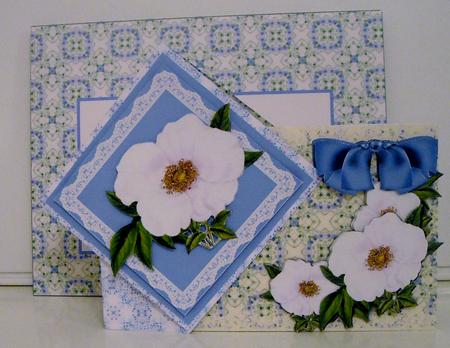 Large Twist Turn Card - White Wild Rose by Pam Stubley