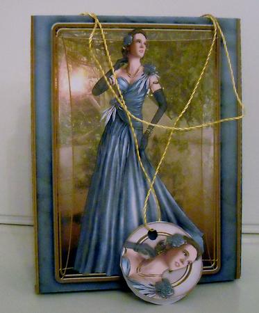 Art Deco Lady Rose Light Blue Mini Bag by Pam Stubley