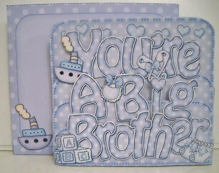 3D Youre a Big Brother Pop Out Word Card Kit by Pam Stubley