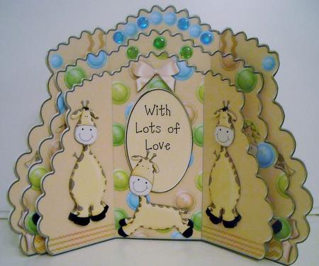 Triple Layer Gatefold - Stuffed Giraffes by Pam Stubley