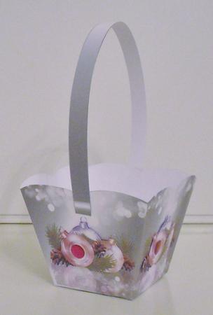 Silver Effect Christmas Gift / Sweet Basket by Pam Stubley