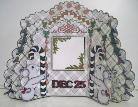 Triple Layer Gatefold - Candycane Mice by Pam Stubley