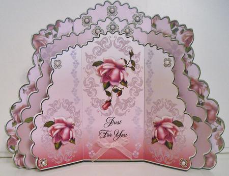 Triple Layer Gatefold - Old Fashioned Roses by Pam Stubley