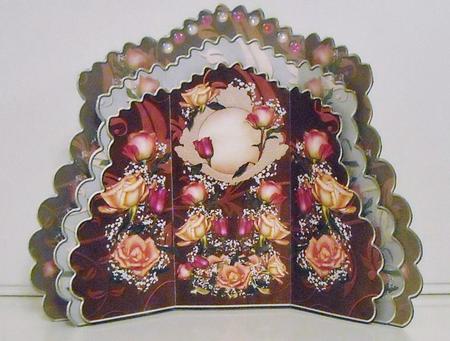 Triple Layer Gatefold - Joy Roses on Bronze by Pam Stubley