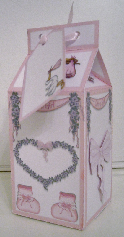 It's a Girl Milk Box Gift Box by Pam Stubley